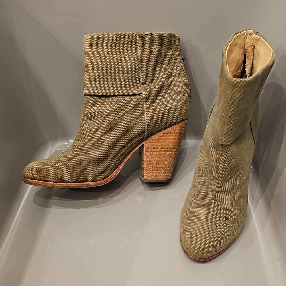 RAG & BONE Newbury Canvas Ankle Booties Sz EU 39